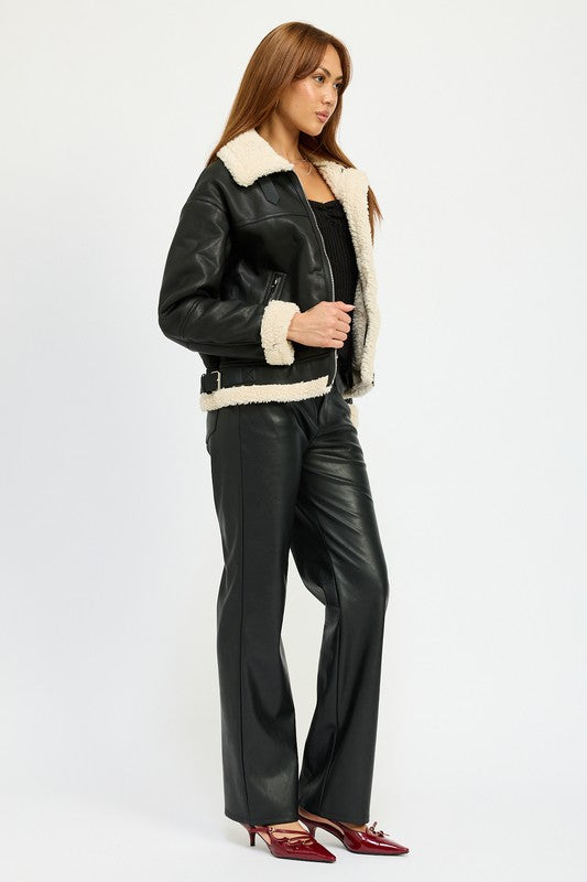 Sydney Shearling Moto Jacket