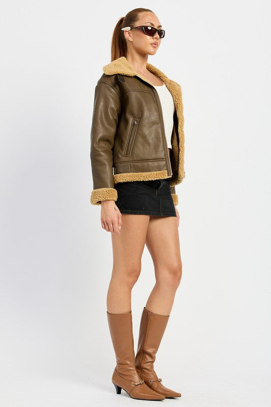 Sydney Shearling Moto Jacket