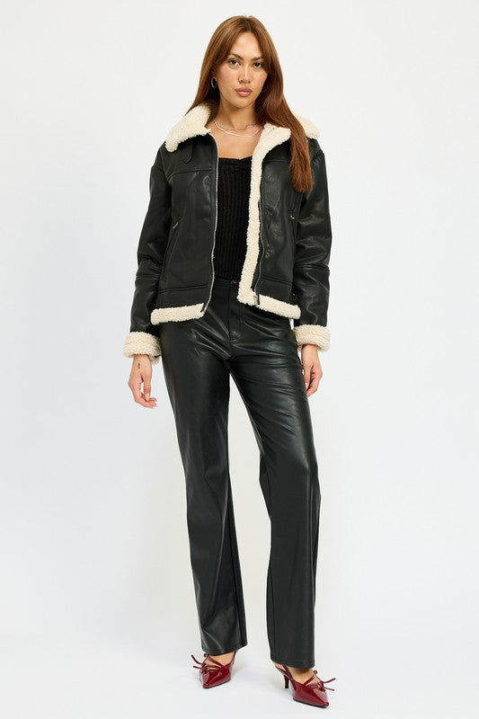 Sydney Shearling Moto Jacket