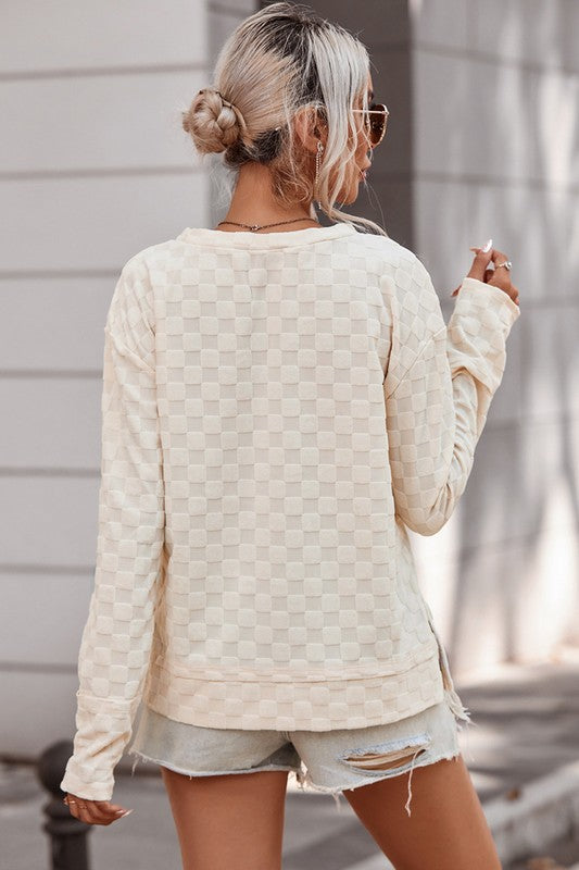 Checkmate Long Sleeve Top