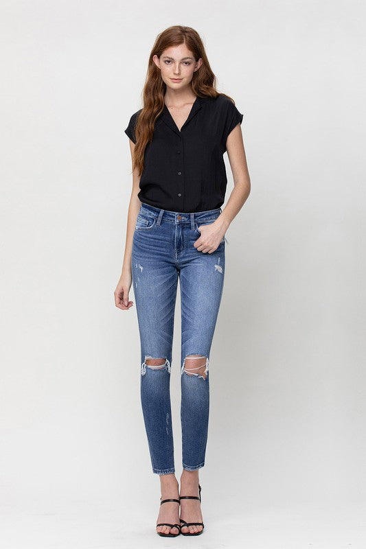 Flying Monkey Mid Rise Skinny Ankle Jeans