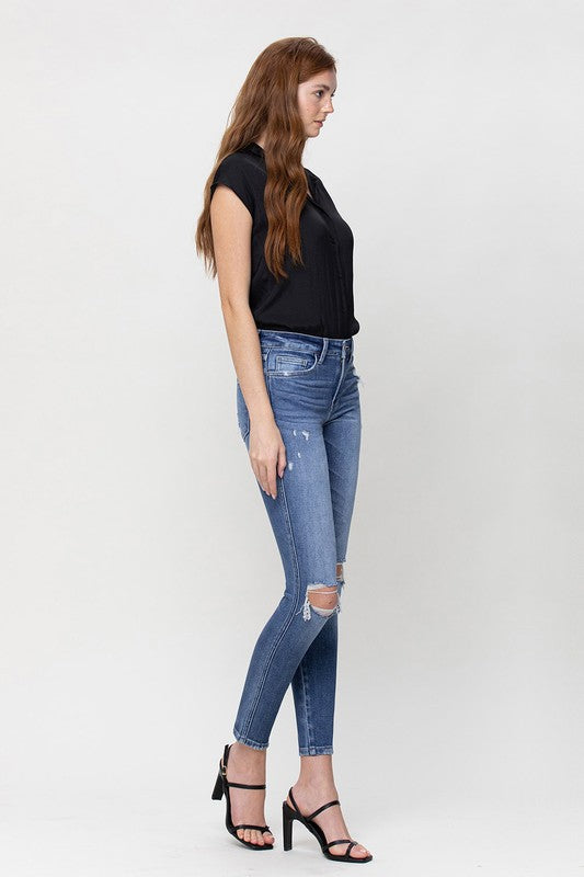 Flying Monkey Mid Rise Skinny Ankle Jeans