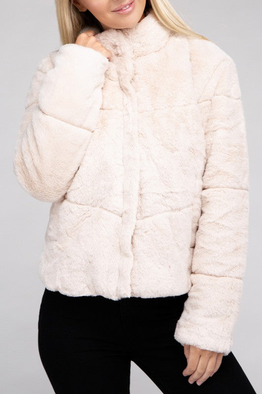 Autumn Fluffy Zip-Up Sweater Jacket