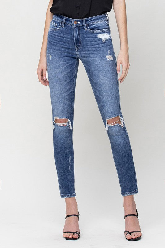 Flying Monkey Mid Rise Skinny Ankle Jeans