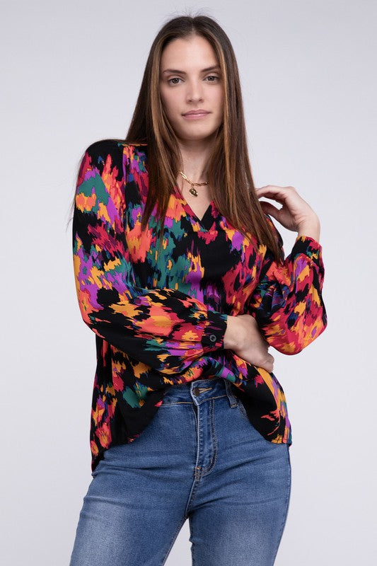 Field of Dreams Floral Raglan Sleeve Blouse