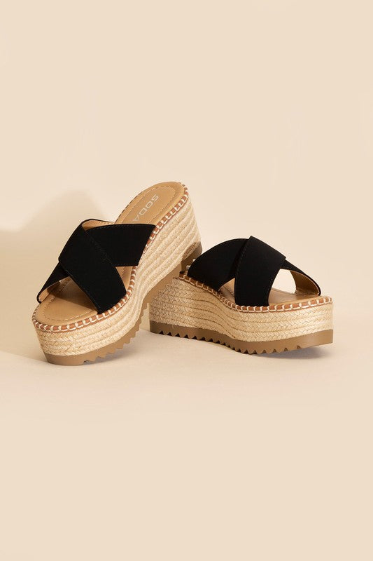 S RAFFIA PLATFORM SLIDES