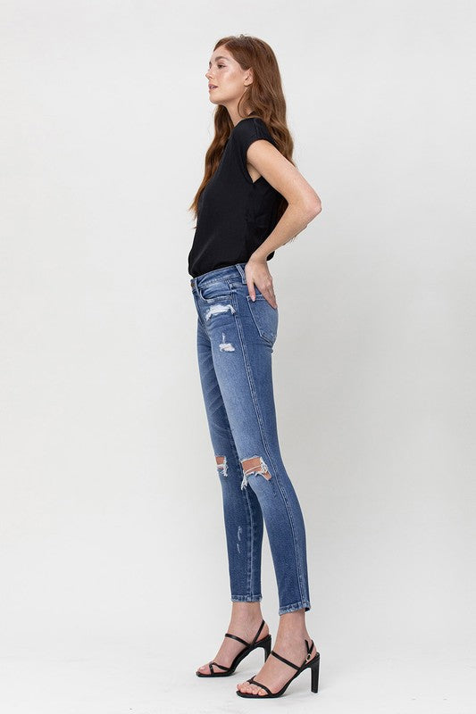 Flying Monkey Mid Rise Skinny Ankle Jeans