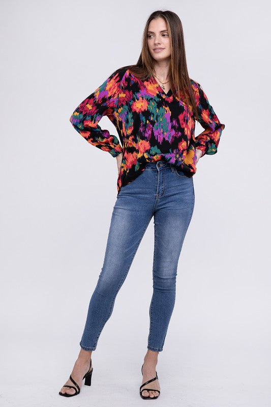 Field of Dreams Floral Raglan Sleeve Blouse