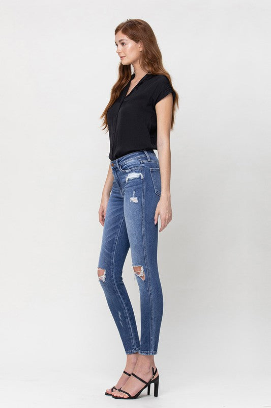 Flying Monkey Mid Rise Skinny Ankle Jeans