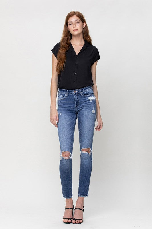 Flying Monkey Mid Rise Skinny Ankle Jeans