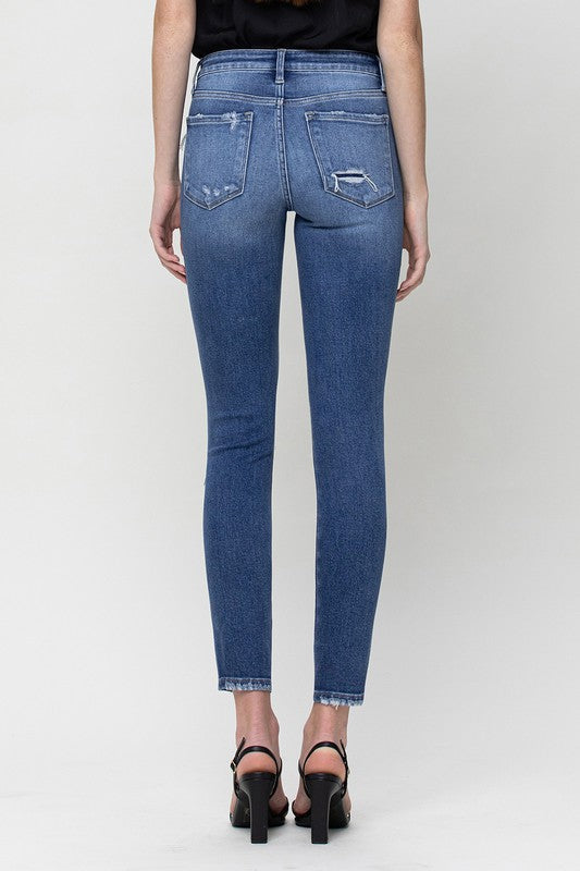 Flying Monkey Mid Rise Skinny Ankle Jeans