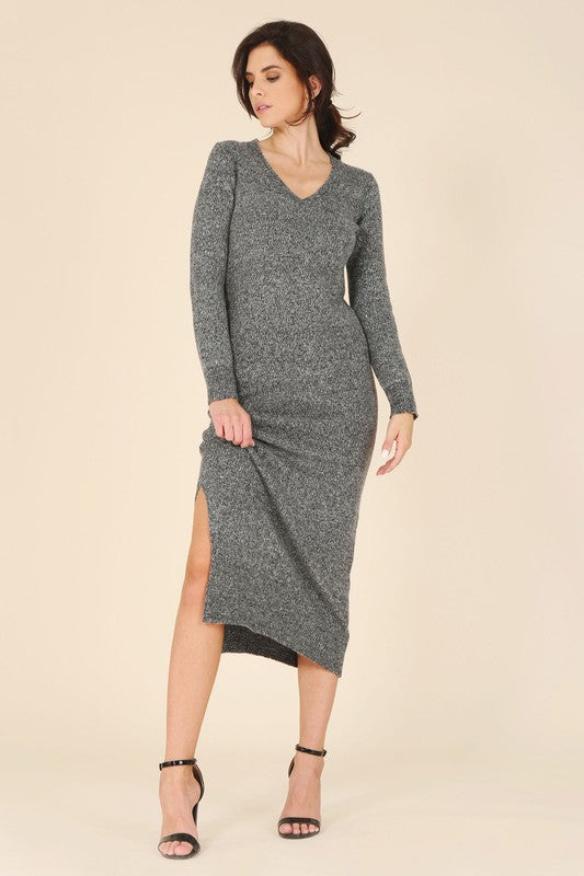 Jupiter V-Neck Sweater Maxi Dress