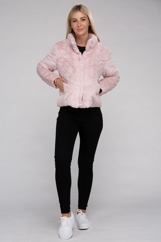 Autumn Fluffy Zip-Up Sweater Jacket