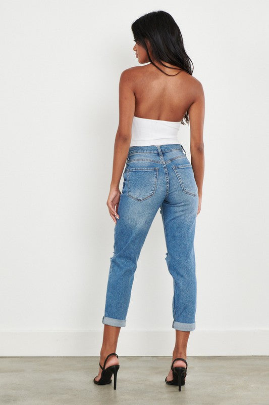 Vibrant M.I.U Martine High Waisted Boyfriend Jeans