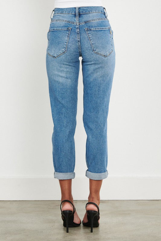 Vibrant M.I.U Martine High Waisted Boyfriend Jeans