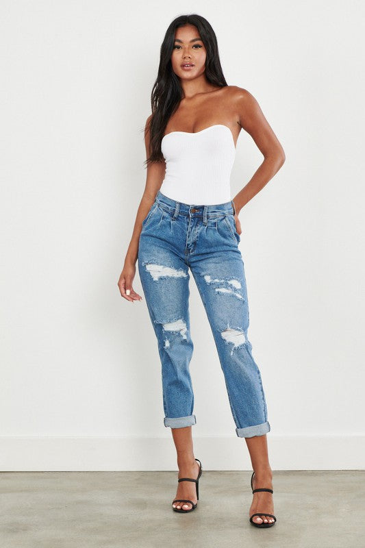 Vibrant M.I.U Martine High Waisted Boyfriend Jeans