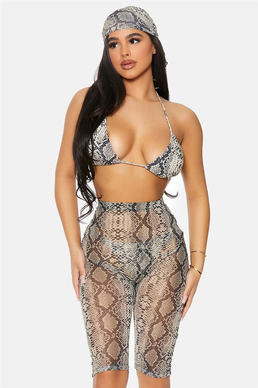 Draya Sheer Biker Shorts Cover Up