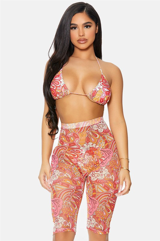 Draya Sheer Biker Shorts Cover Up