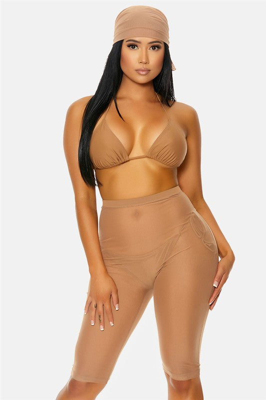 Draya Sheer Biker Shorts Cover Up