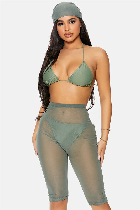 Draya Sheer Biker Shorts Cover Up