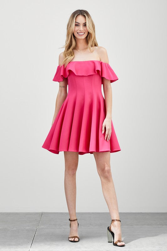 Get A Little Ruffled A Line Dress