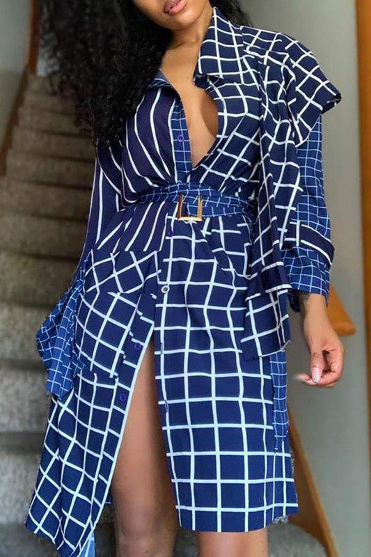 Pam Plaid Asymmetrical Shirt Dress