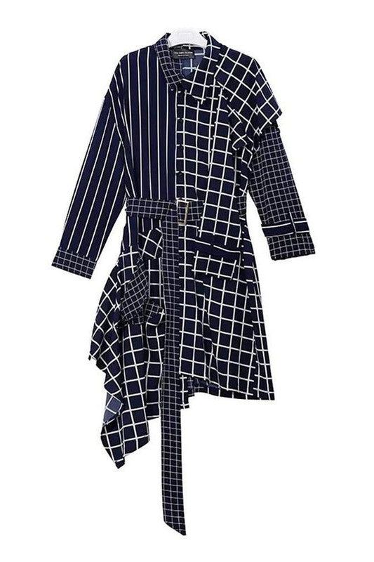 Pam Plaid Asymmetrical Shirt Dress